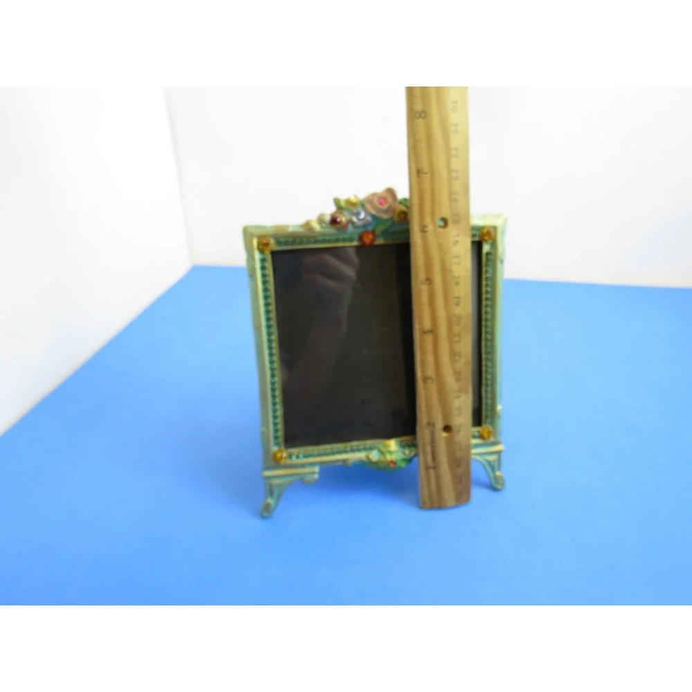 Vintage Ornate Boho 4.25 x 4.25 Rhinestone Sparkly Picture Frame